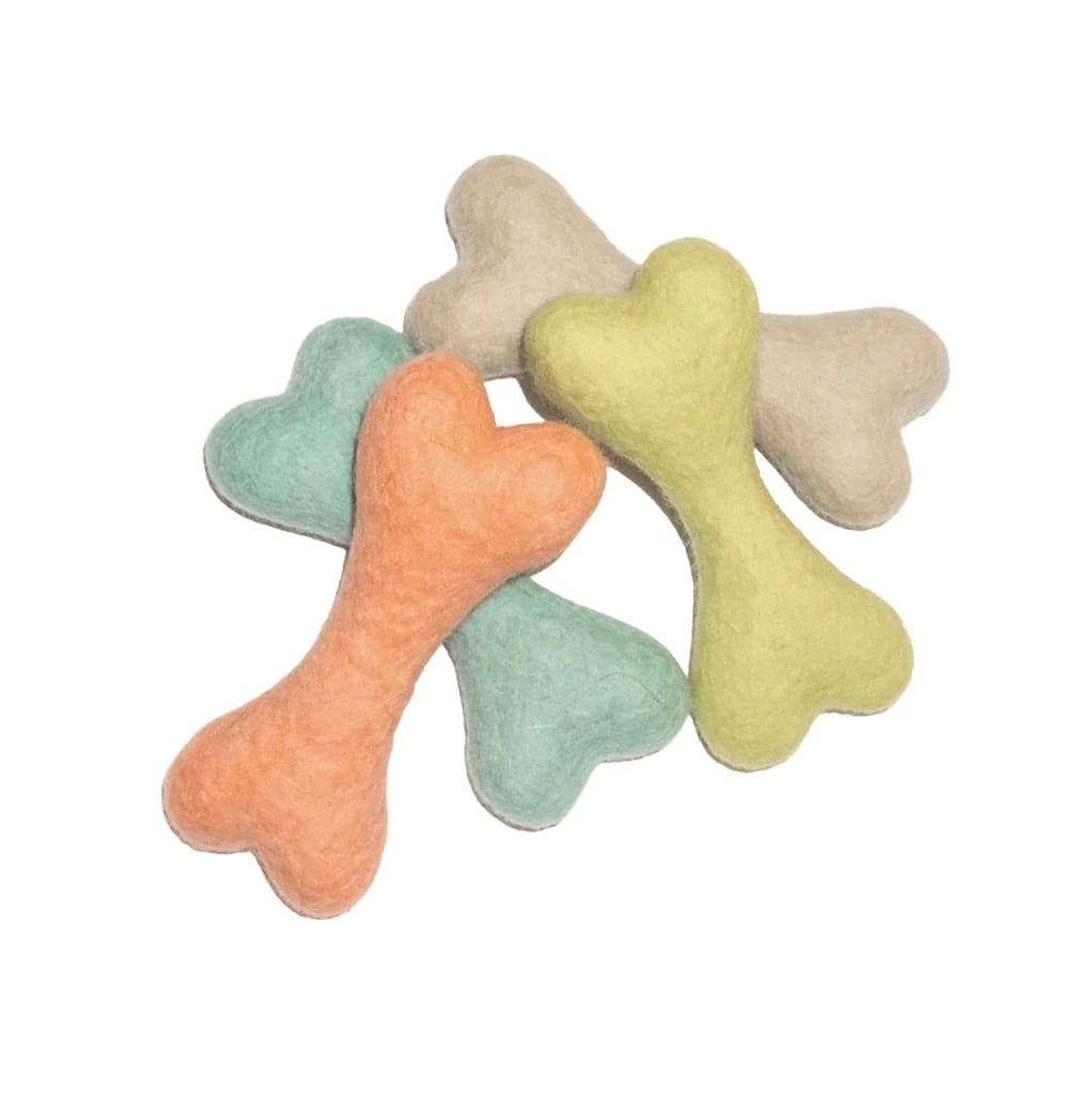Handcrafted Felt Bone Dog Toy - Image 2