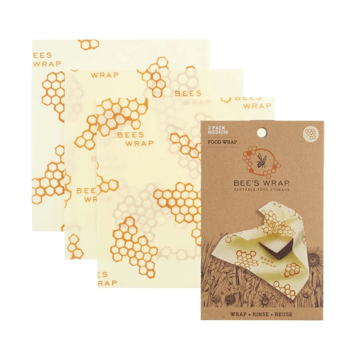 Beeswax Medium 3-Pack Food Wraps - Image 2