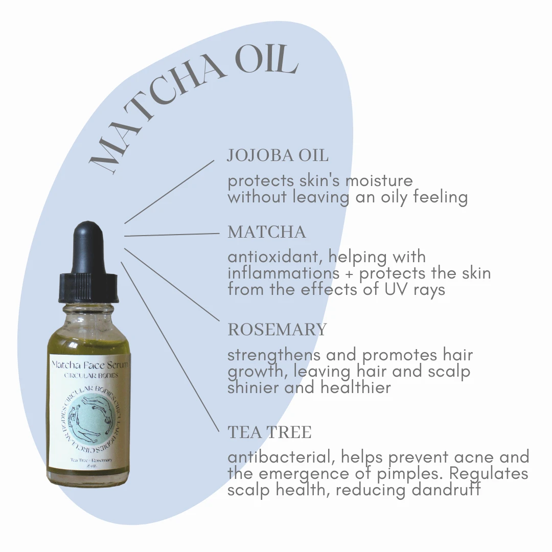 Matcha Serum For Face & Hair - Vegan, Organic, Sensitive Skin, 2 Oz. - Image 3