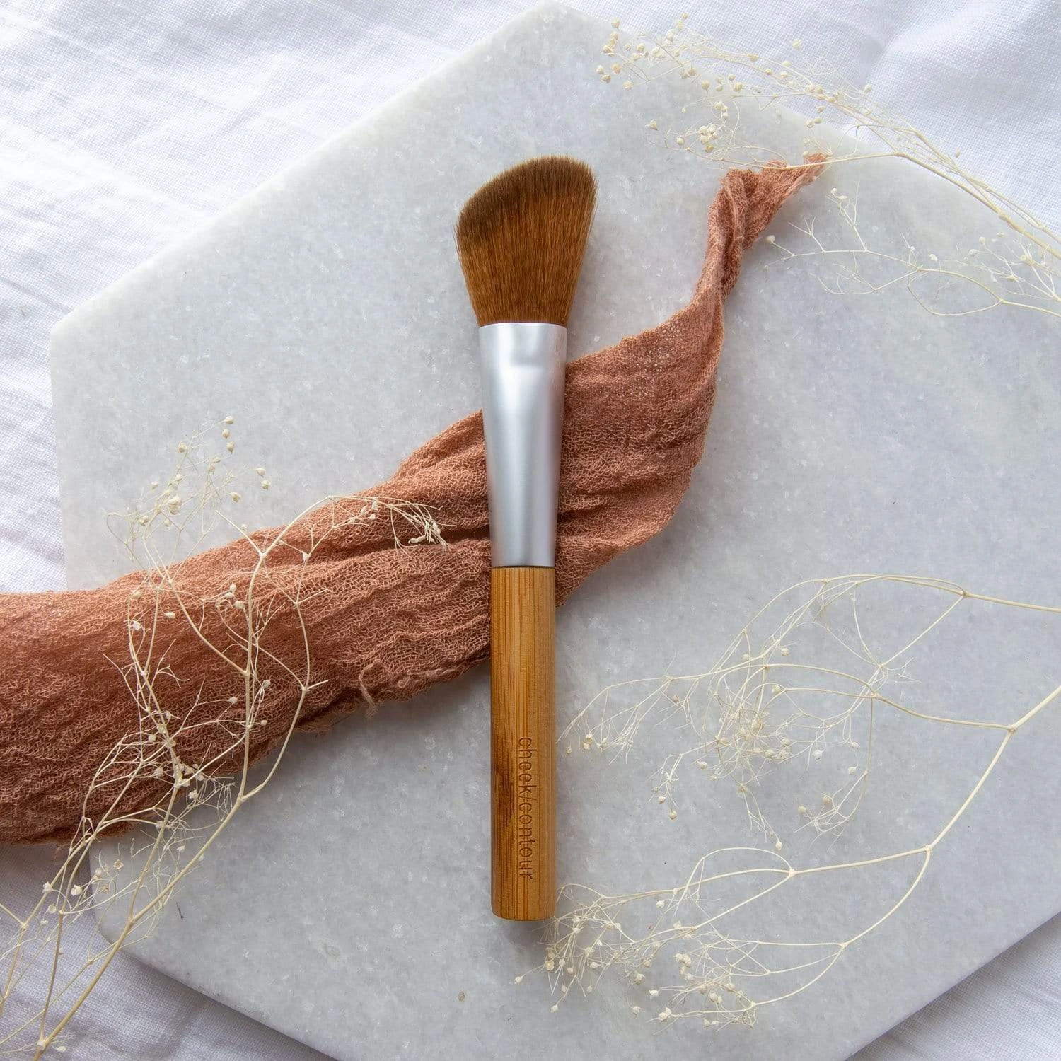 Cheek And Contour Brush - Zero Waste Makeup Brush,Vegan, Bamboo + Taklon