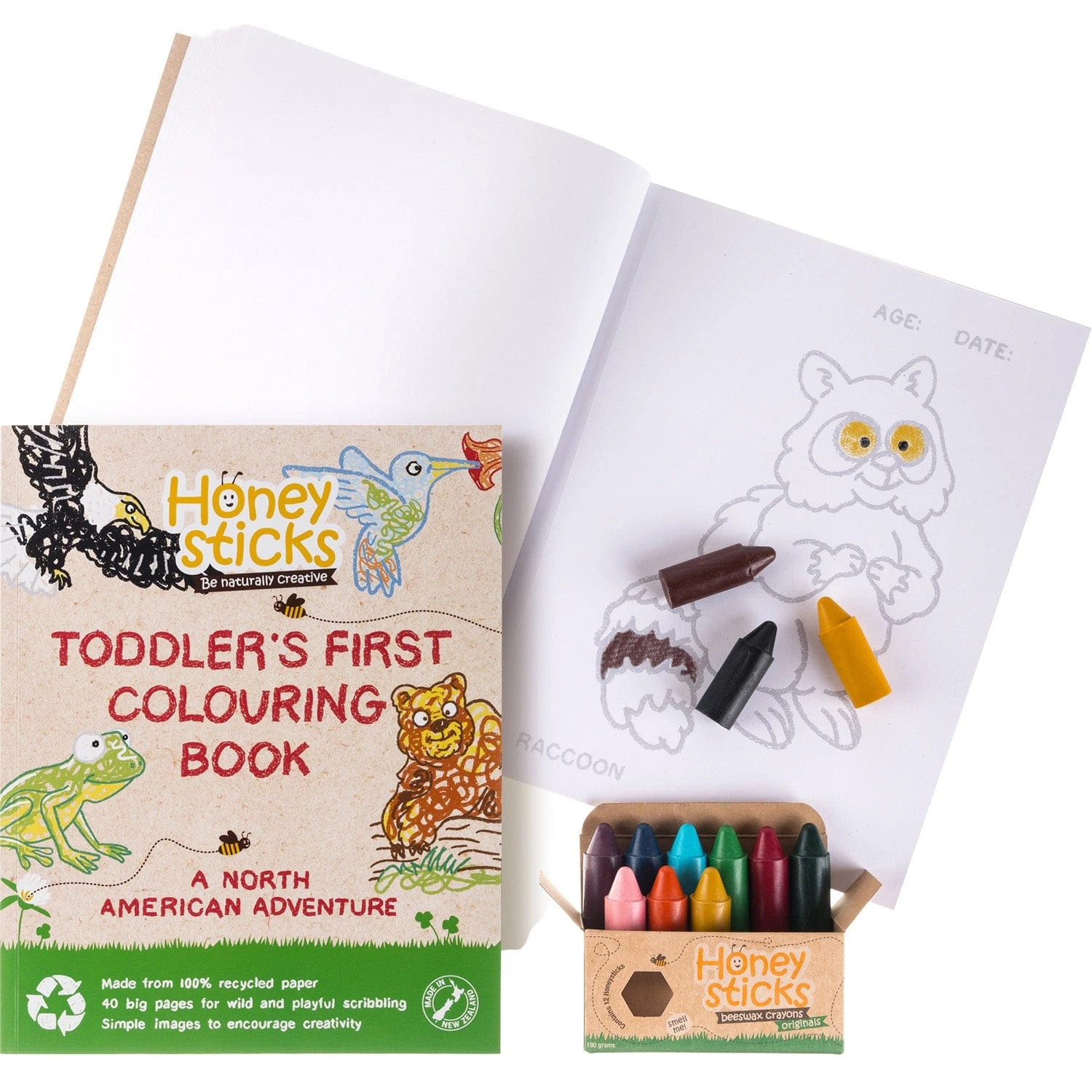 Honeysticks Coloring Book - 100% Recycled Paper, Biodegradable - Image 2