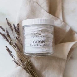 Cotton Facial Rounds In Jar- Reusable Facial Rounds, Washable & Reusable, 100% Organic Cotton Flannel, 30 Pack, In Jar