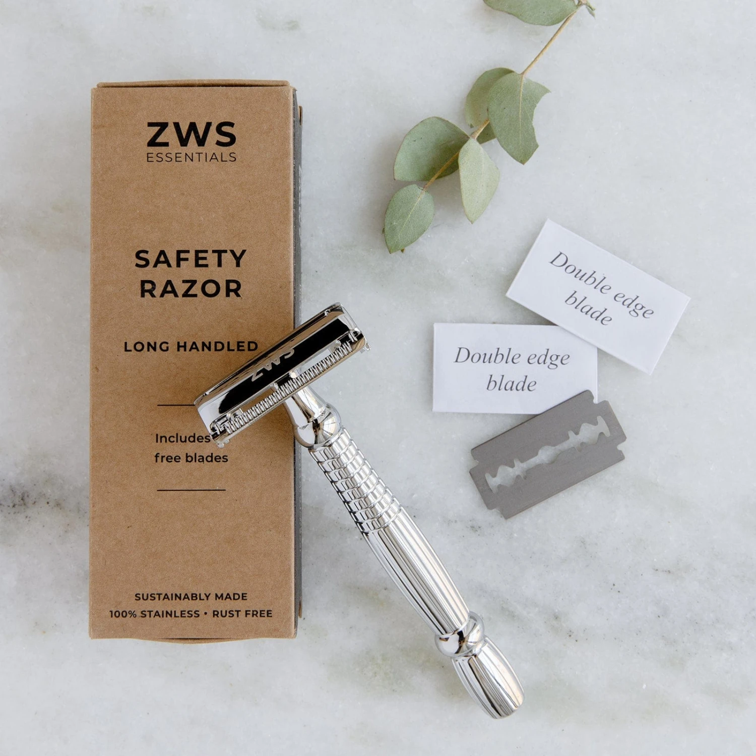 Zero Waste Safety Razor - Sustainable Razor - Single Blade, 10 Free Blades - Image 7