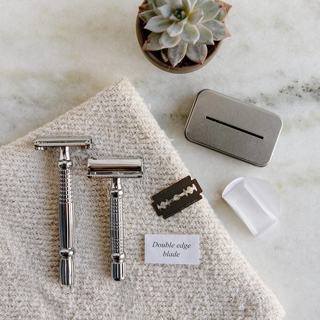 Zero Waste Safety Razor - Sustainable Razor - Single Blade, 10 Free Blades - Image 4